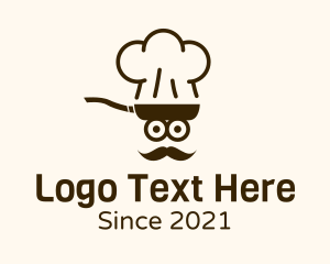 Cook - Frying Pan Chef Face logo design