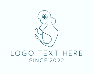 Breastfeeding - Flower Woman Baby logo design