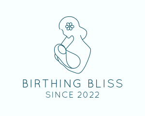 Midwife - Flower Woman Baby logo design