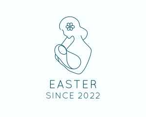 Maternity - Flower Woman Baby logo design