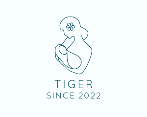 Child - Flower Woman Baby logo design