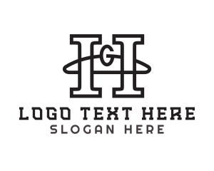 Text - Clothes Hanger Letter H logo design
