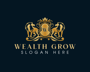 Crown Lion Luxury logo design