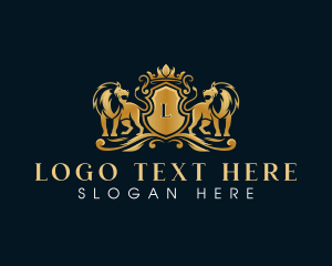 Royal - Crown Lion Luxury logo design