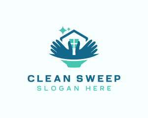 Mopping - Hand Housekeeping Disinfection logo design