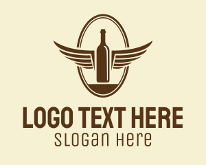 Sommelier - Liquor Wing Bottle logo design