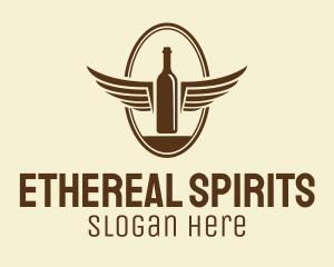 Spirits - Liquor Wing Bottle logo design