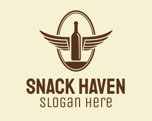 Liquor Wing Bottle logo design