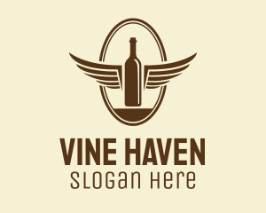 Liquor Wing Bottle logo design