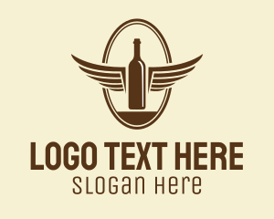 Alcoholic - Liquor Wing Bottle logo design