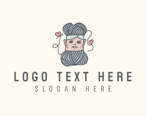 Wool - Crochet Yarn Lady logo design