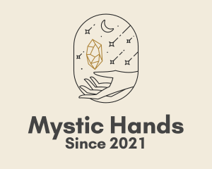 Aesthetic Crystal Hand  logo design