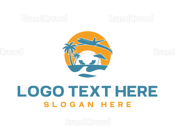 Travel Beach Resort Vacation Logo