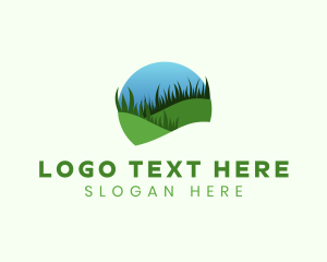 Horticulture - Grass Lawn Field logo design