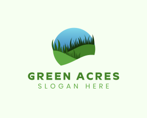 Mowing - Grass Lawn Field logo design