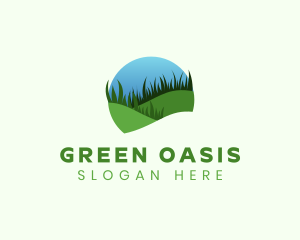 Vegetation - Grass Lawn Field logo design