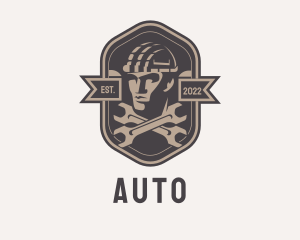 Fixtures - Industrial Mechanic Man Badge logo design
