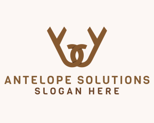 Antelope - Antler Letter W logo design