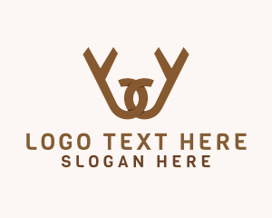Brown - Antler Letter W logo design