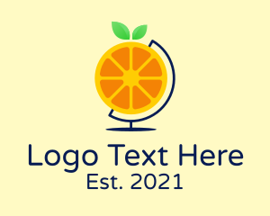 Market - Orange Citrus Globe logo design