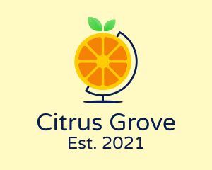 Citrus - Orange Citrus Globe logo design