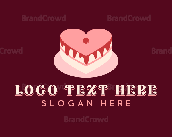 Heart Cake Dessert Logo