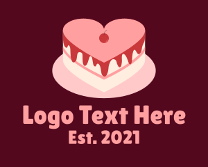 Cake Decorator - Layered Heart Cake logo design