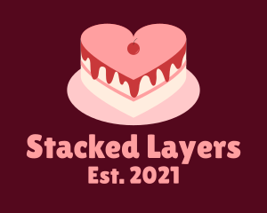 Layered Heart Cake logo design