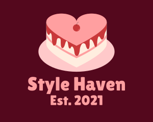 Cake Decoration - Layered Heart Cake logo design