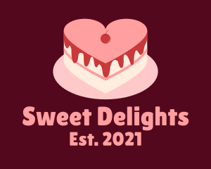 Cheesecake - Layered Heart Cake logo design