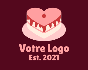 Cake Decorating - Layered Heart Cake logo design