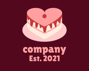 Baker - Layered Heart Cake logo design