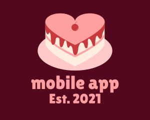 Cake Decorator - Layered Heart Cake logo design