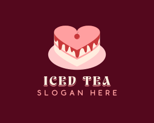 Heart Cake Dessert logo design