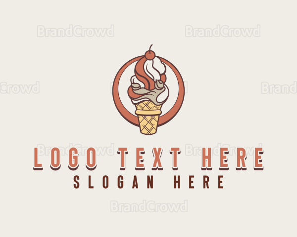 Sweet Ice Cream Desert Logo