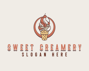 Sweet Ice Cream Desert logo design