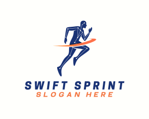 Cardio Sprint Man logo design