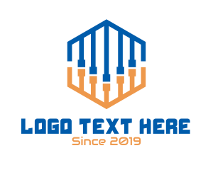 Internet - Abstract DJ Cords Hexagon logo design