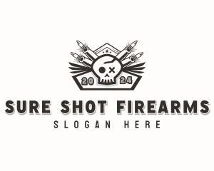 Marksmanship Skull Guns logo design