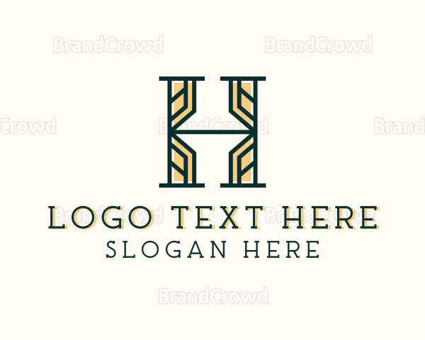 Hotel Interior Design Letter H Logo