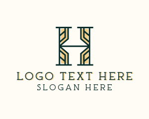 Hotel Interior Design Letter H logo design