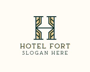 Hotel Interior Design Letter H logo design