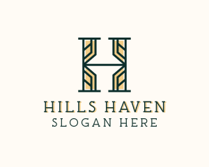 Hotel Interior Design Letter H logo design