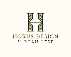 Hotel Interior Design Letter H logo design