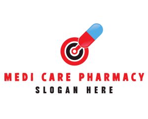 Pharmacist - Medicine Pill Target logo design