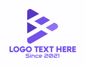 Vlogging - Purple Play Button logo design