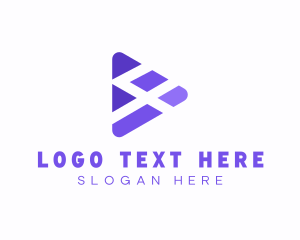 Button - Purple Play Button logo design