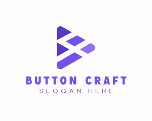 Purple Play Button  logo design