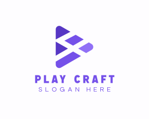 Purple Play Button  logo design