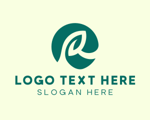 Organic - Leaf Green Letter R Farm logo design